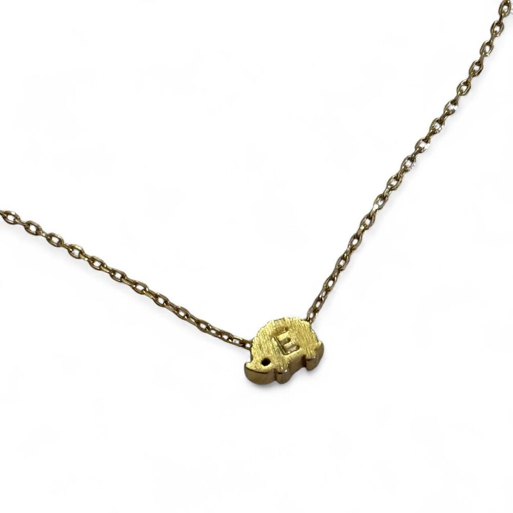 unbranded gold plated hedgehog necklace w/ letter E